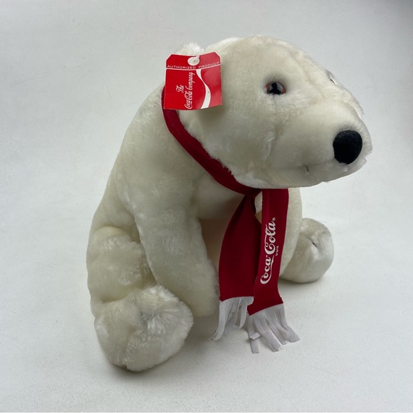 Vintage 1993 Coca Cola COKE White Polar Teddy Bear Plush Toy RARE!! - Picture 2 of 11